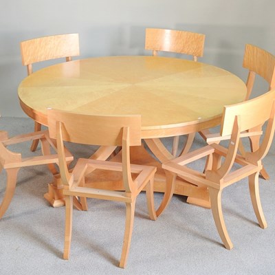 Lot 57 - A new good hand made bird's eye maple dining...