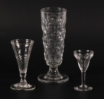 Lot 344 - A Georgian wine glass, the wrythen conical...