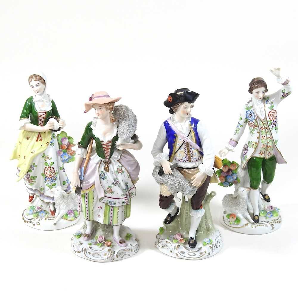 Lot 60 - A pair of Sitzendorf porcelain figures