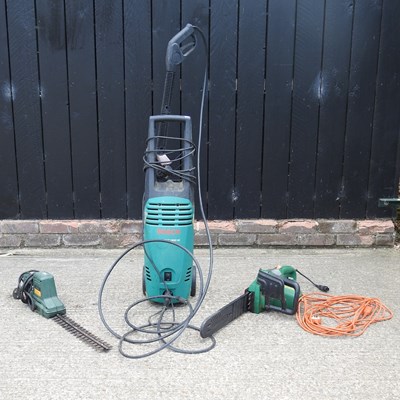 Lot 559 - A Bosch pressure washer, together with a Black...