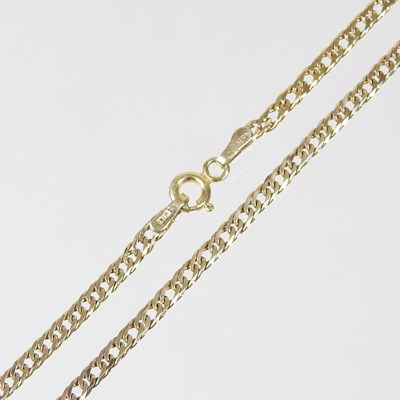 Lot 360 - A 9 carat gold curb link necklace, 7g, 64cm long
