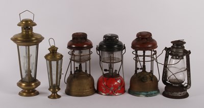 Lot 599 - A collection of vintage kerosene lanterns,...