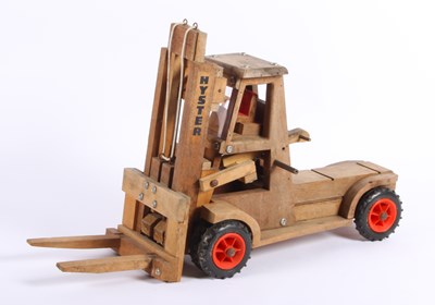 Lot 388 - A wooden model of a Hyster forklift truck