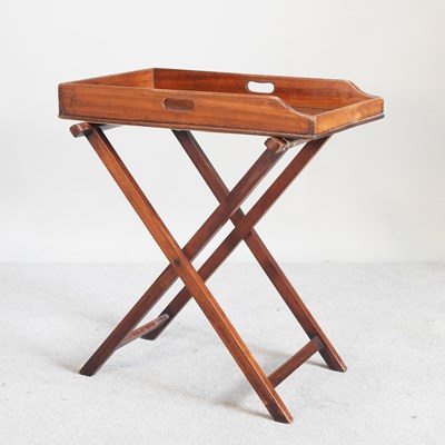 Lot 515 - A 19th century butler's tray, on a folding stand