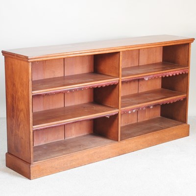 Lot 562 - A large Victorian mahogany dwarf open bookcase,...