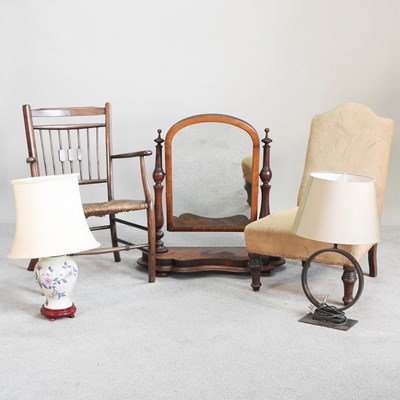 Lot 526 - A Victorian swing frame toiletry mirror,...