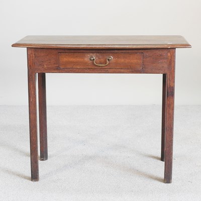 Lot 440 - An 18th century oak side table, with a single...