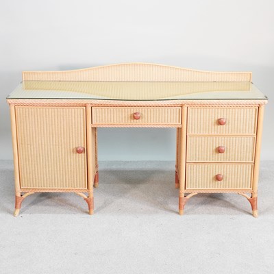 Lot 396 - A modern Lloyd Loom of Spalding dressing table,...