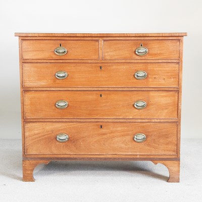 Lot 574 - A 19th century mahogany chest of drawers, on...