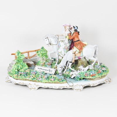 Lot 9 - A large German porcelain figure group,...