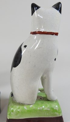 Lot 91 - A rare pair of 19th century Staffordshire pottery dogs