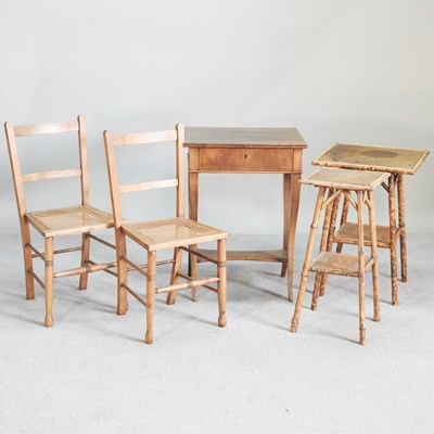 Lot 454 - A Victorian bamboo side table, together with...