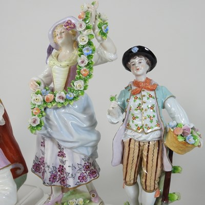 Lot 96 - A collection of six various continental porcelain figures