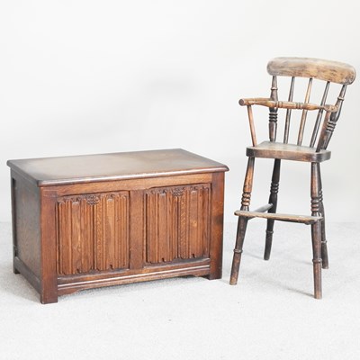Lot 571 - An early 20th century children's high chair, a...
