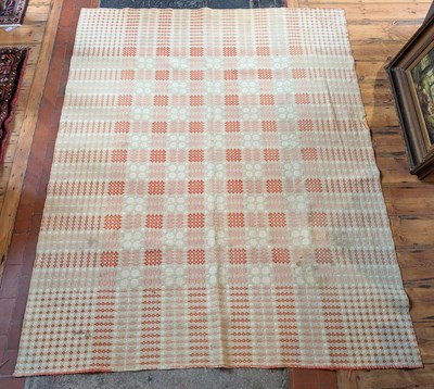 Lot 529 - A Welsh red and beige flatweave rug, 218 x 168cm
