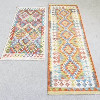 Lot 131 - A Persian kelim rug, together with another...