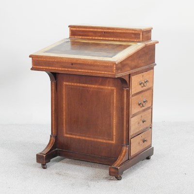 Lot 528 - A Victorian mahogany and inlaid davenport