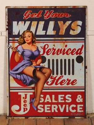Lot 543 - A tin Willy's Jeep advertising sign