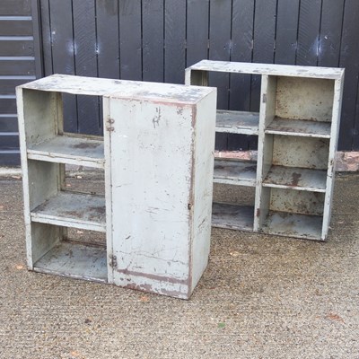 Lot 628 - A grey painted metal tool cabinet, together...