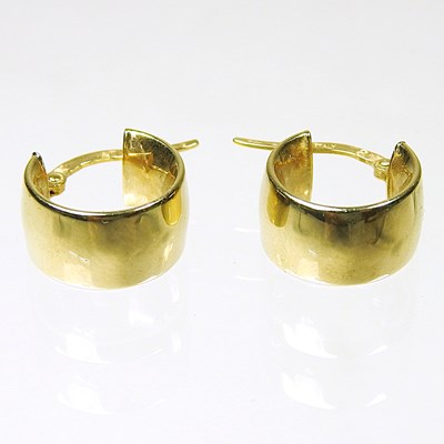 Lot 44 - A pair of Italian 14 carat gold cuff earrings,...