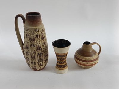 Lot 651 - A West German brown glazed pottery vase,...