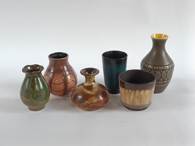 Lot 621 - A collection of glazed pottery vases, mostly...