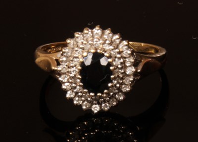 Lot 94 - A 9 carat yellow gold sapphire and diamond...