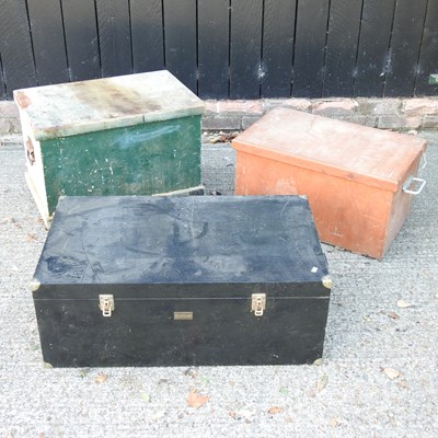 Lot 218 - Three various wooden tool boxes, containing...