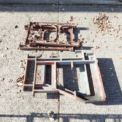 Lot 611 - A pair of cast iron stands, 81cm high each,...