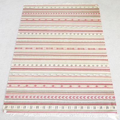Lot 365 - A Kilim rug, with horizontal designs, 210 x 148cm
