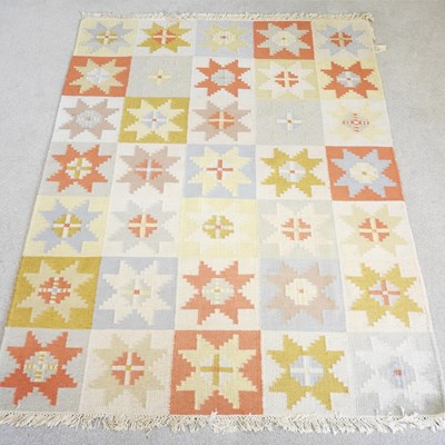 Lot 245 - A Persian kelim rug, with all over coloured...