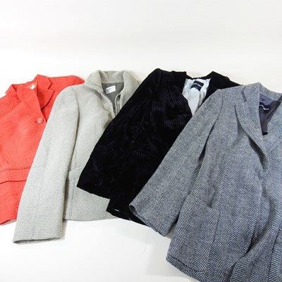 Lot 672 - An Armani red ladies jacket, together with...