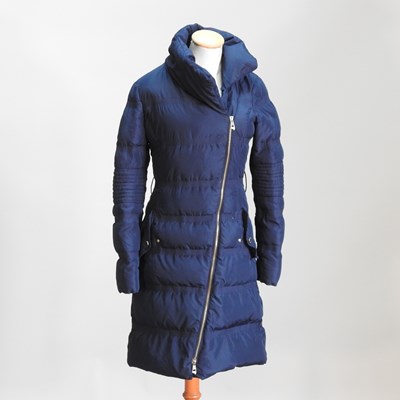Lot 358 - A Versace Collection ladies blue quilted coat,...