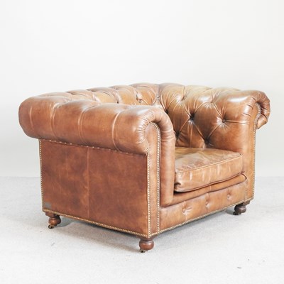 Lot 60 - A Halo brown leather upholstered chesterfield...