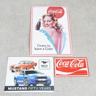 Lot 630 - A modern Coca-cola advertising tin sign, 60 x...