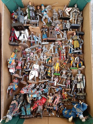 Lot 560a - A collection of figures, mostly painted metal,...