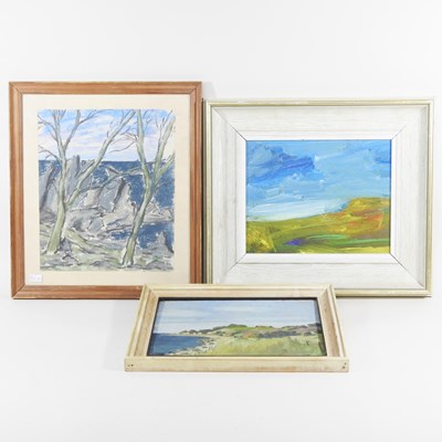 Lot 154 - Continental school, trees, pastel on paper, 27...