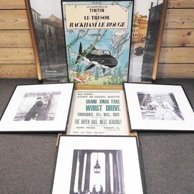 Lot 679 - A Tintin poster, 69 x 49cm, together with...