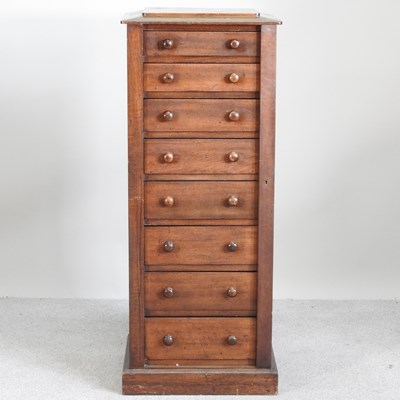 Lot 73 - A Victorian mahogany narrow chest, of eight...