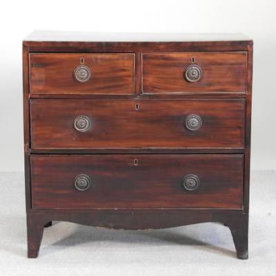 Lot 436 - A small 19th century mahogany chest of drawers,...