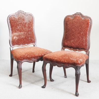 Lot 352 - A pair of 19th century French upholstered side...