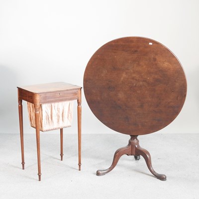 Lot 224 - A Regency work table, 46cm wide, together with...
