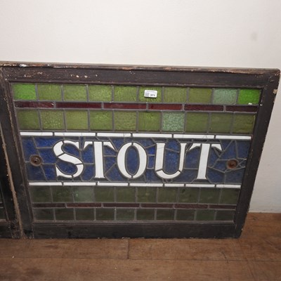 Lot 371 - A rare vintage stained glass advertising sign