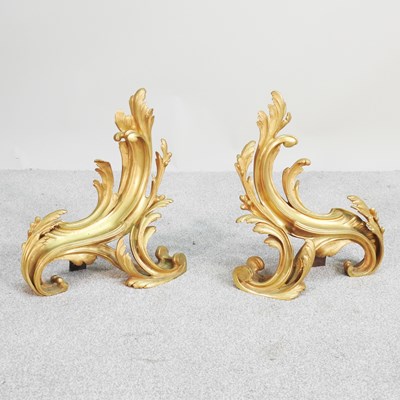 Lot 18 - A pair of ornate 19th century gilt bronze...