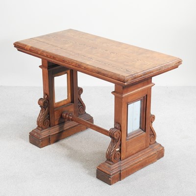 Lot 389 - An unusual 19th century pitch pine side table,...