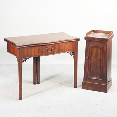 Lot 548 - A George III serpentine folding tea table,...