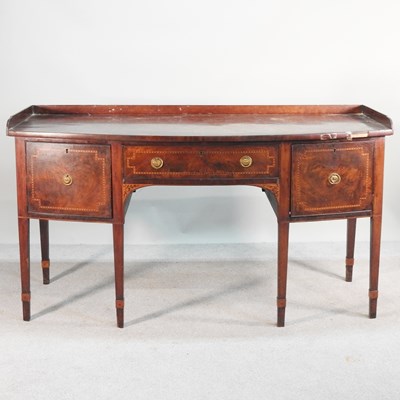 Lot 361 - A George III mahogany and strung bow front...