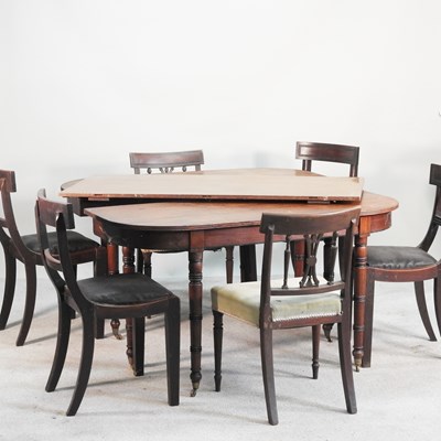 Lot 280 - A Regency mahogany D end dining table, with an...
