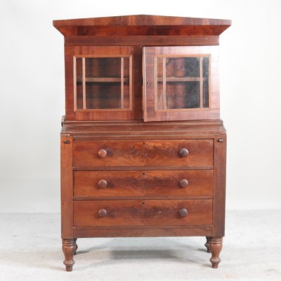 Lot 333 - A 19th century mahogany secretaire bookcase,...