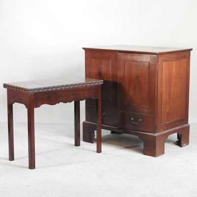 Lot 673 - A George III mahogany folding tea table, 86cm...